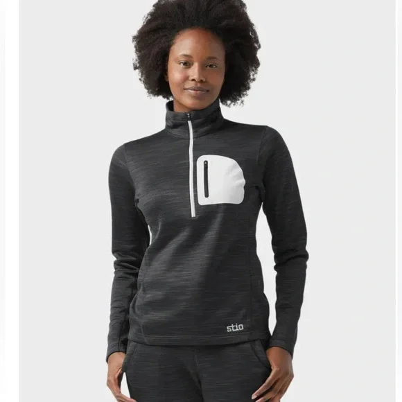 Stio Gannett Peak Half-Zip fleece pullover. Charcoal. Size Women’s Large - Picture 1 of 6